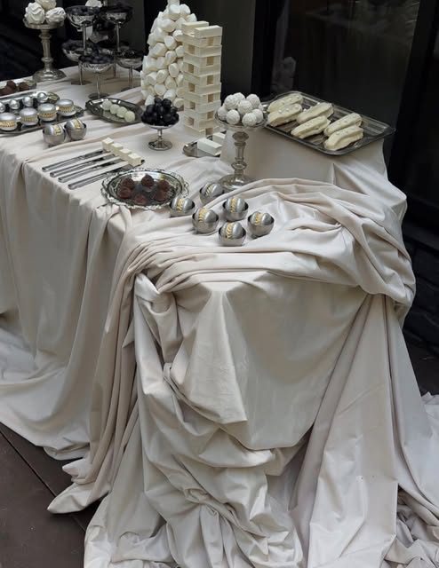 Dessert table in soft light